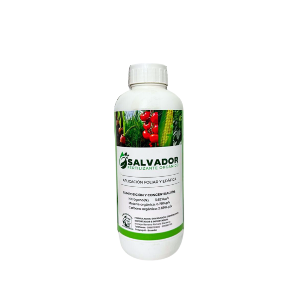 Presentación de 1 litro del bio fertilizante orgánico "Salvador"